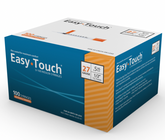 A box of MHC EasyTouch Insulin Syringes 0.5cc (0.5ml) x 27G x 1/2" - 5 BOXES (500 SYRINGES) on a white background.